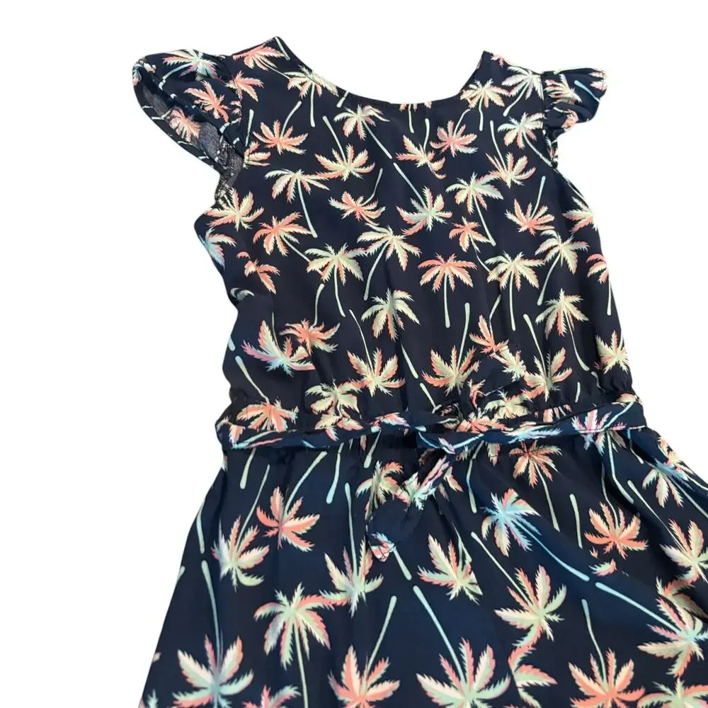 Y.F.K. Girls Tropical Print Blue Romper Size 12-14 Years